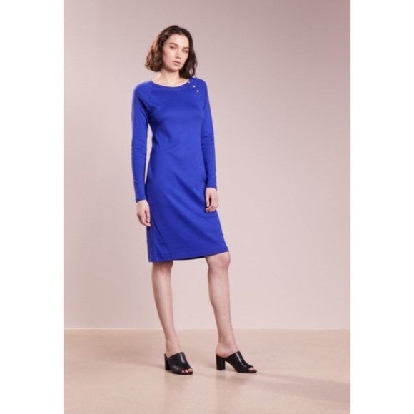 Lauren Ralph Lauren Dresses & Skirts - Ralph Lauren Empress Blue Rib-Knit Cotton Dress